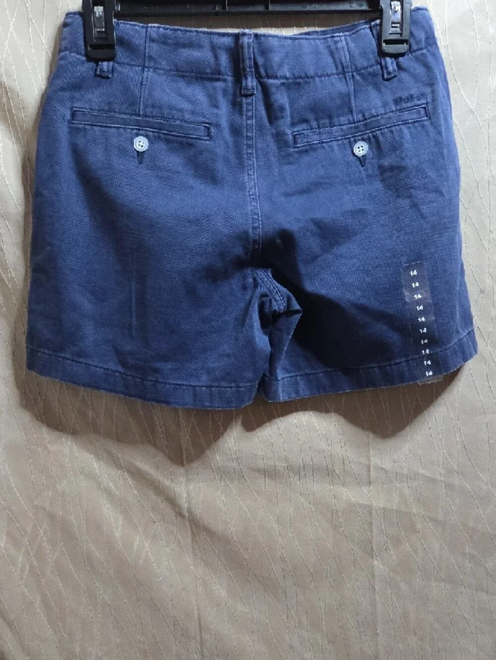 Polo by Ralph Lauren Indigo Flat-Front‎ Cotton Shorts